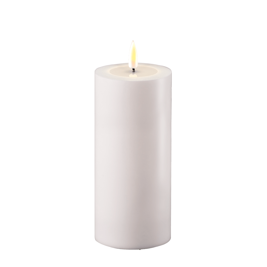 Real Flame Led INTERIØR Utendørs LED Hvit  Kubbelys H15cm Ø 7,5 cm