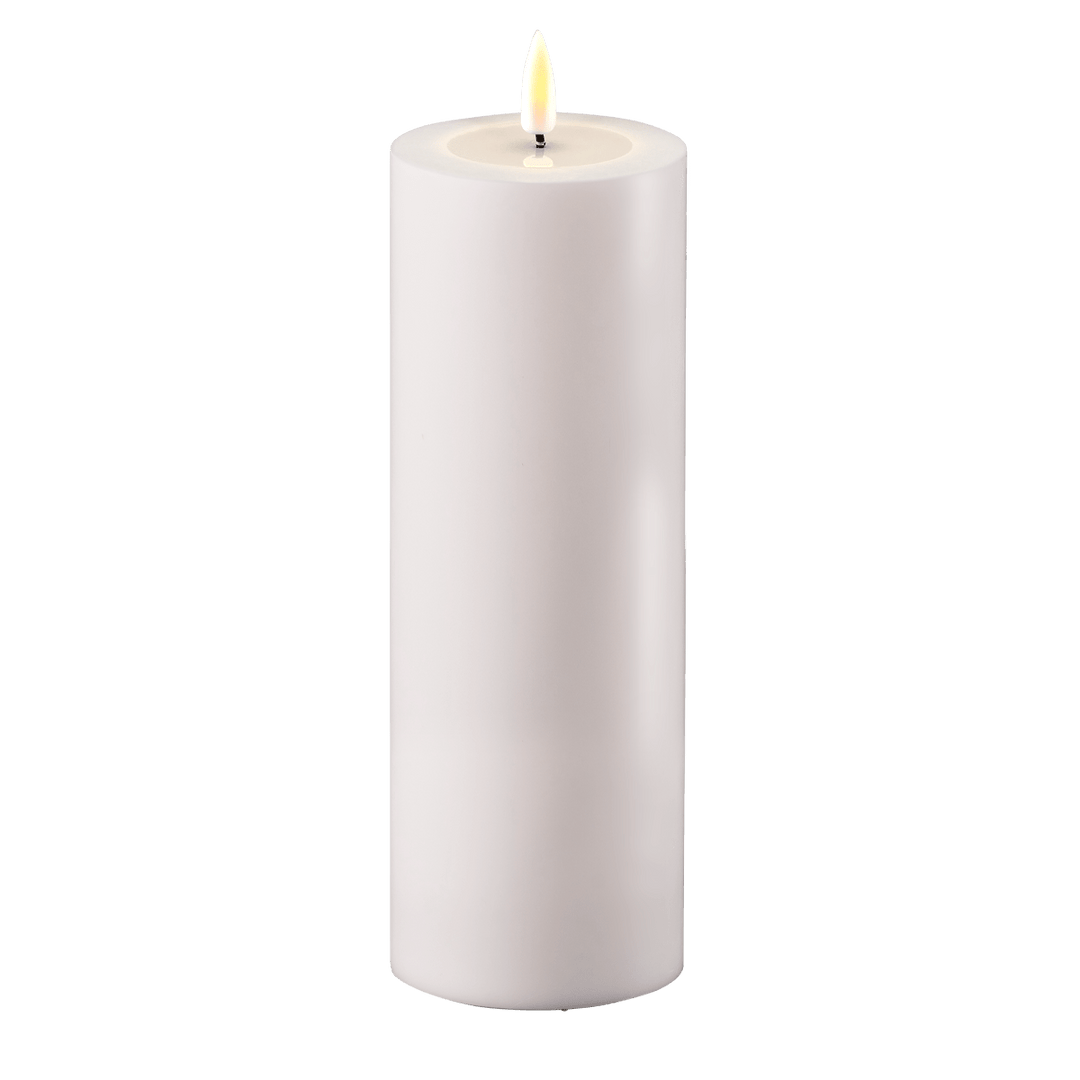 Real Flame Led INTERIØR Utendørs LED  Hvit Kubbelys H20cm Ø 7,5 cm