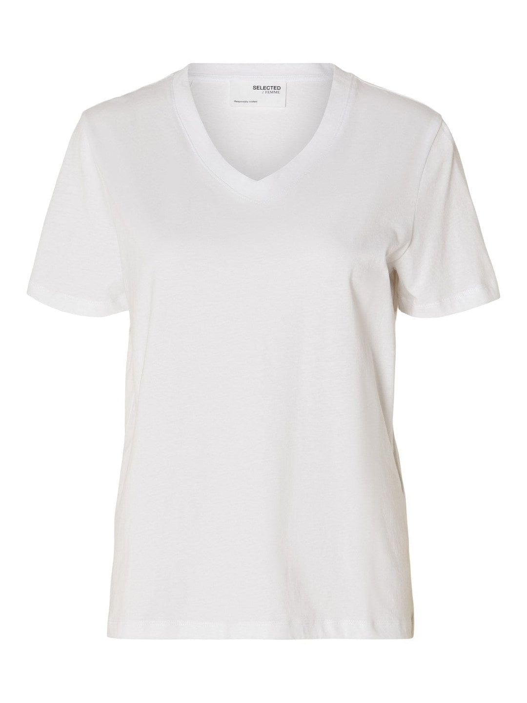 Selected Femme KLÆR T-skjorte Essential V Hvit